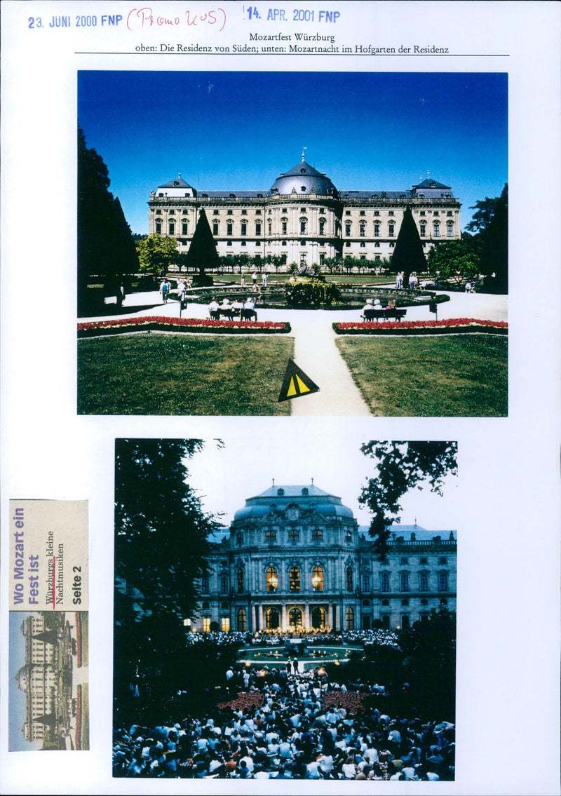 WURZBURG MOZART FESTIVAL NIGHT MUSIC MOZARTFEST - Vintage Photograph