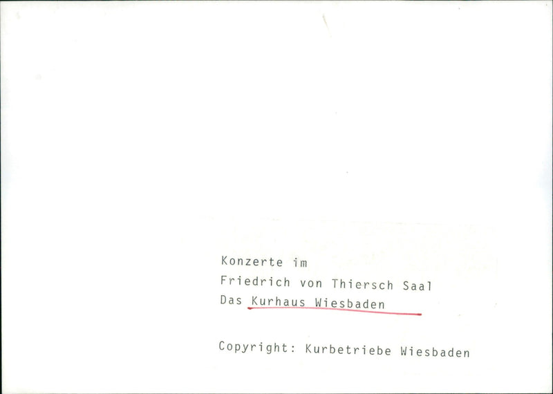 SBADEN KOLONA FRIEDRICK CONCERTS FRIEDRICH VON THIERSCH HALL KUR - Vintage Photograph