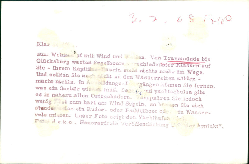 TRAVEMUNDE ABILDS BLOOD YOU CAN LEARN SEA BAR WISS SED - Vintage Photograph