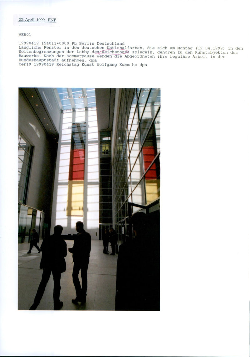 1999 REICHSTAG PURE STRUCTURE FIRE STOP INSIDE ITSCHL BUNDESTAG BERLIN - Vintage Photograph