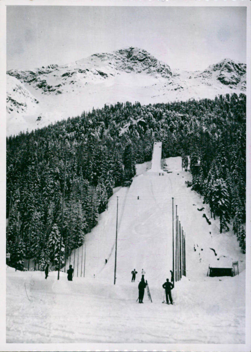 The Olympic ski jump in St. Moritz - Vintage Photograph