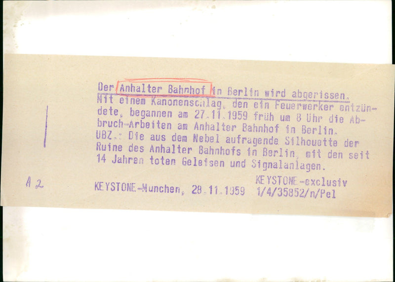 1959 ruins of the appeal station in Berlin - Vintage Photograph