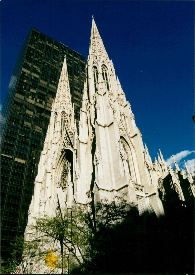 St Patrick's Cathedral on Fifth Avenue. - Vintage Photograph