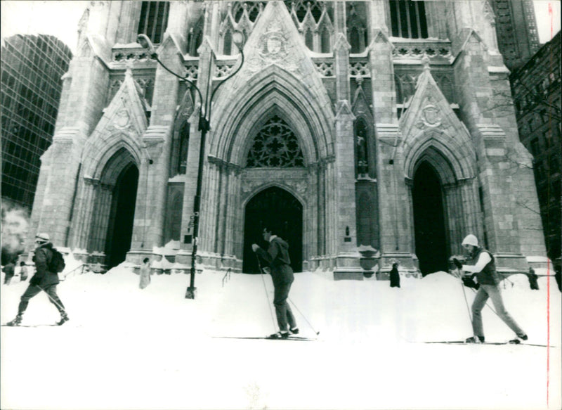 St Patrick's Cathedral on Fifth Avenue. - Vintage Photograph