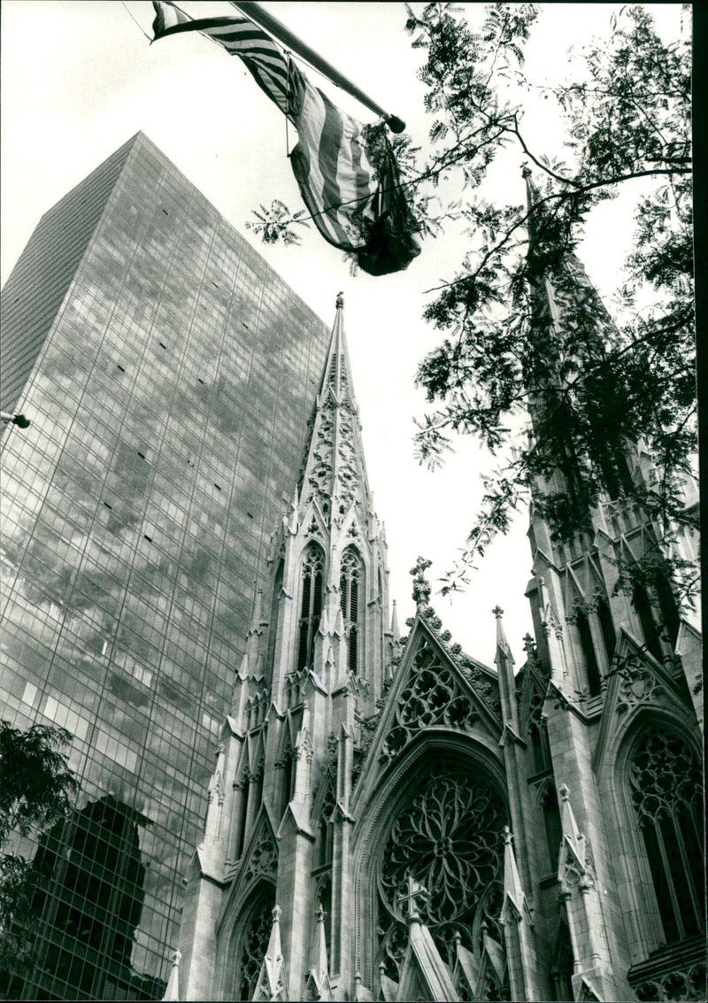 St Patrick's Cathedral on Fifth Avenue. - Vintage Photograph