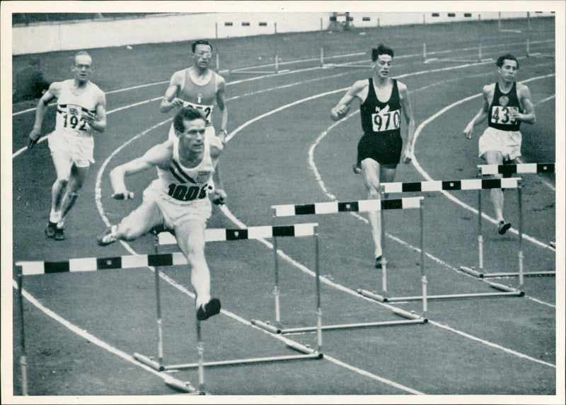 Olympia - 400m hurdles - Vintage Photograph