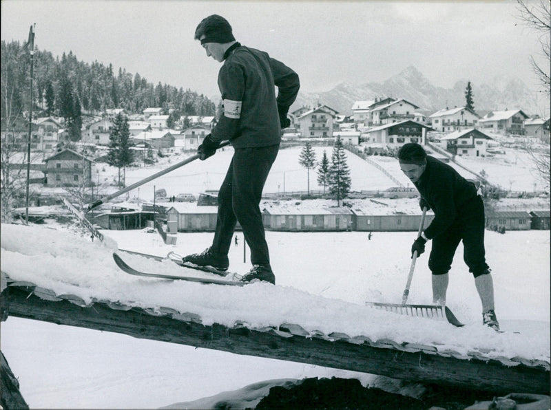 1964 Winter Olympics preparations - Vintage Photograph