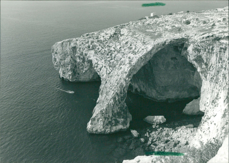 Blue Grotto in Malta - Vintage Photograph