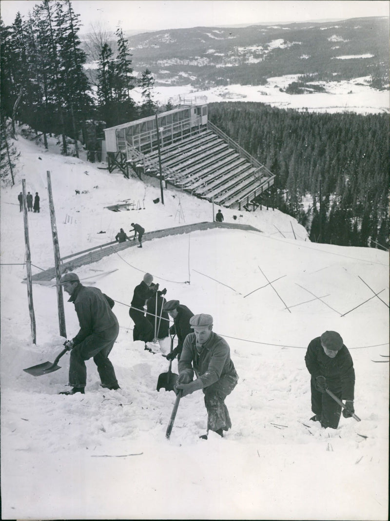 Preparations for the 1952 Winter Olympics - Vintage Photograph