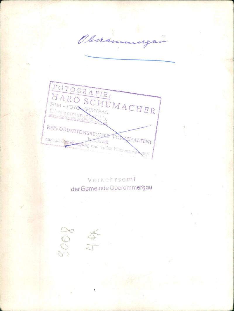 OBERAMMERGAU OBERAMME ERGAN ONLY PERMISSION AND FILM - Vintage Photograph