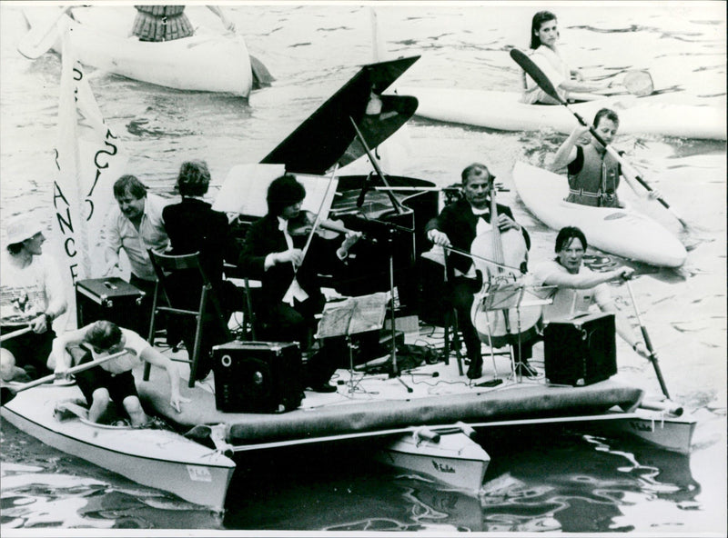 Music festival on the Seine - Vintage Photograph