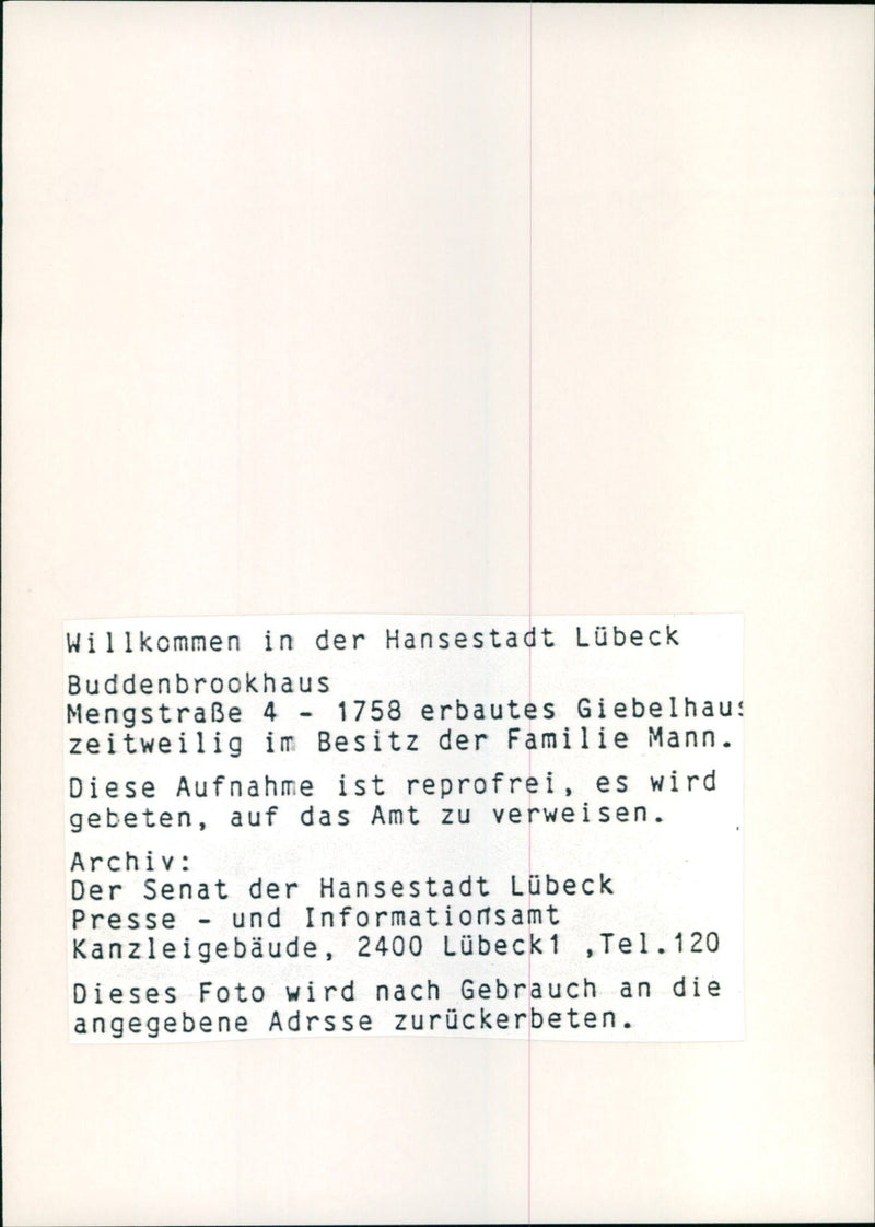 LUBECK UNIVERSITY MUSIC GROE PETERSGRUBE TEL ULLRICH PRE - Vintage Photograph