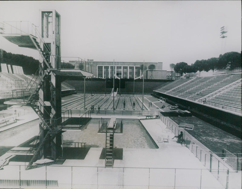 The Olympic venues in Rome - The swimming stadium - Vintage Photograph