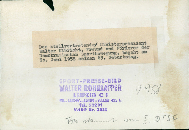 Walter Ulbricht - Vintage Photograph