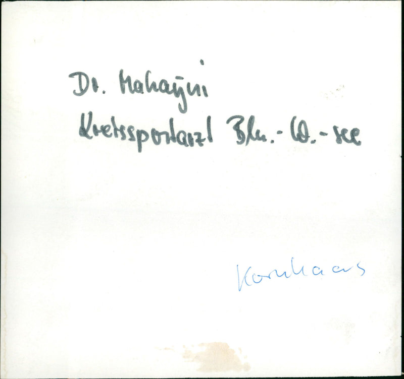 Dr. Mahagni - Vintage Photograph