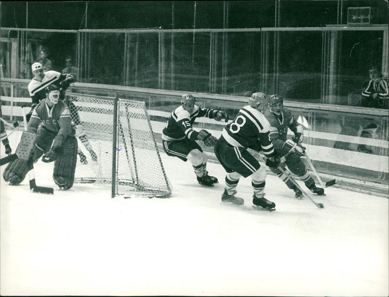 Ice hockey at the 1968 Winter Olympics in Grenoble. - Vintage Photograph