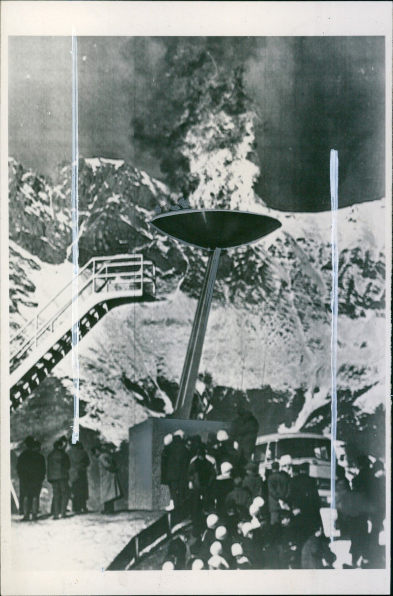 Olympic flame Innsbruck 1964 - Vintage Photograph