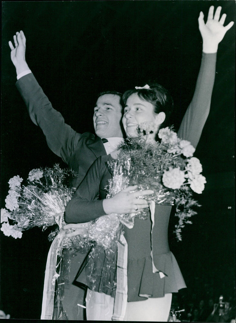 The Jelinek siblings at the 1962 World Figure Skating Championships - Vintage Photograph