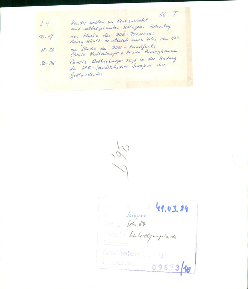 1973 THONFELD SARAJEVO OLYMPIC WINTER PLAYING THONFEL FILM - Vintage Photograph