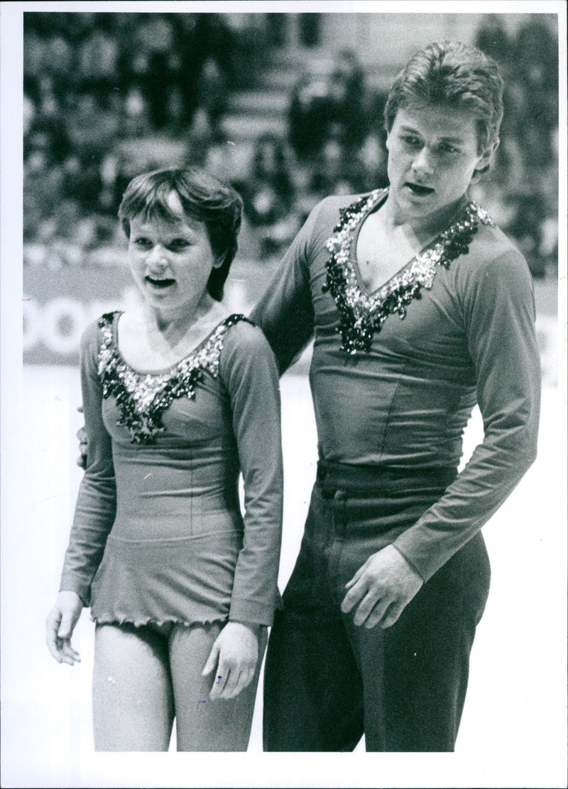 Sabine Baeß and Tassilo Thierbach, GDR championships 1979 - Vintage Photograph