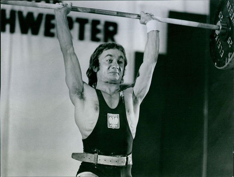 Polish weightlifter Galocki - Vintage Photograph