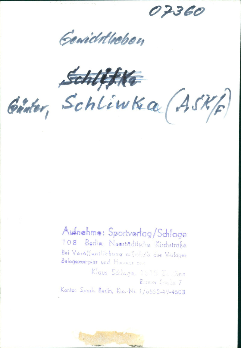 Günther Schliwka - Vintage Photograph