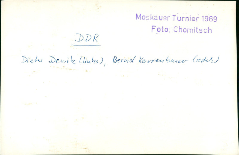 Dieter Dewitz and Bernd Karrenbauer - Vintage Photograph