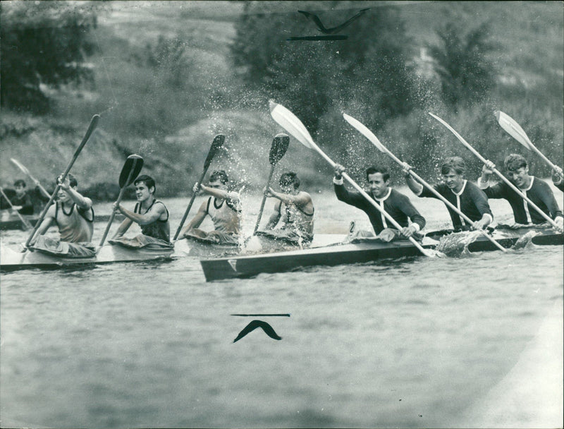 Canoe race - Vintage Photograph