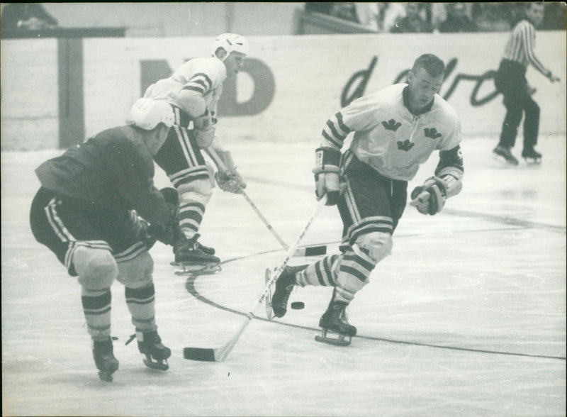 Ice hockey game GDR against Sweden - Vintage Photograph