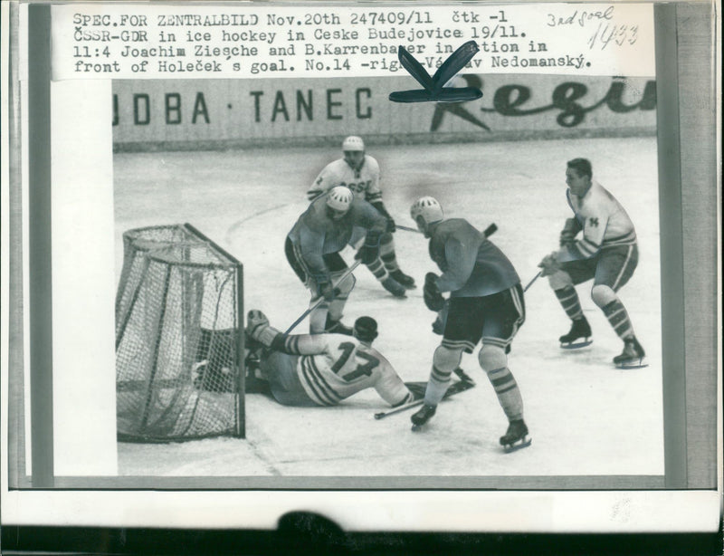 Ice hockey game GDR versus CSSR - Vintage Photograph