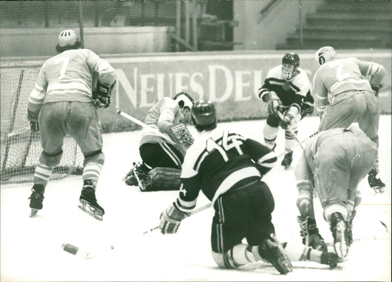 Ice hockey tournament GDR-Switzerland 1972 - Vintage Photograph