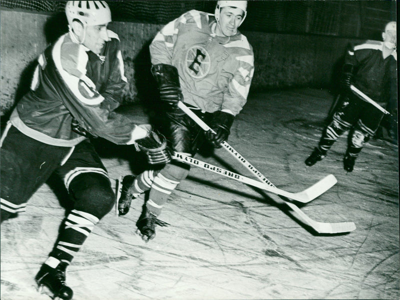 Ice hockey game SC unit Dresden vs. SC Turbine Erfurt - Vintage Photograph