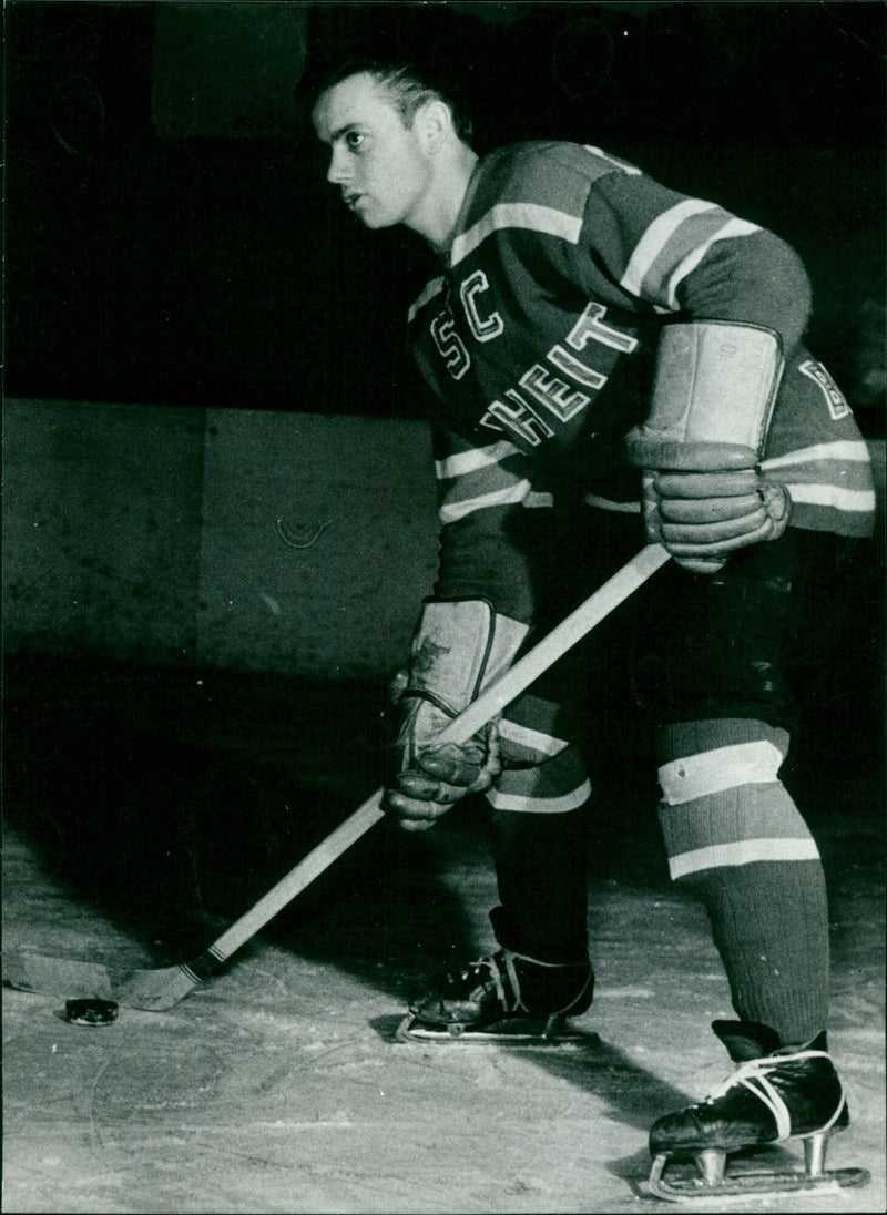 Ice hockey player from SC unit - Vintage Photograph