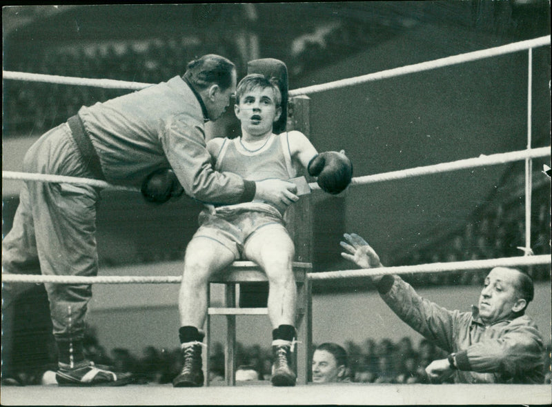 GDR boxing match 1957 - Vintage Photograph