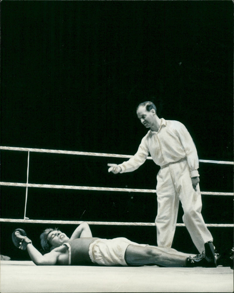 GDR boxing match 1957 - Vintage Photograph