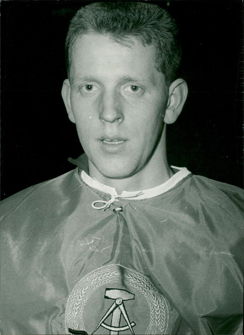 GDR ice hockey player - Vintage Photograph