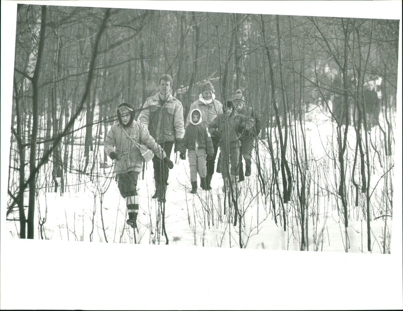 Family hike in the Wuhlheide - Vintage Photograph