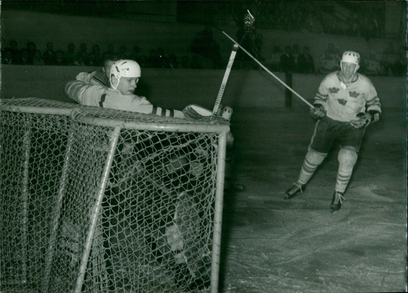 Ice hockey match GDR - Sweden 1963 - Vintage Photograph