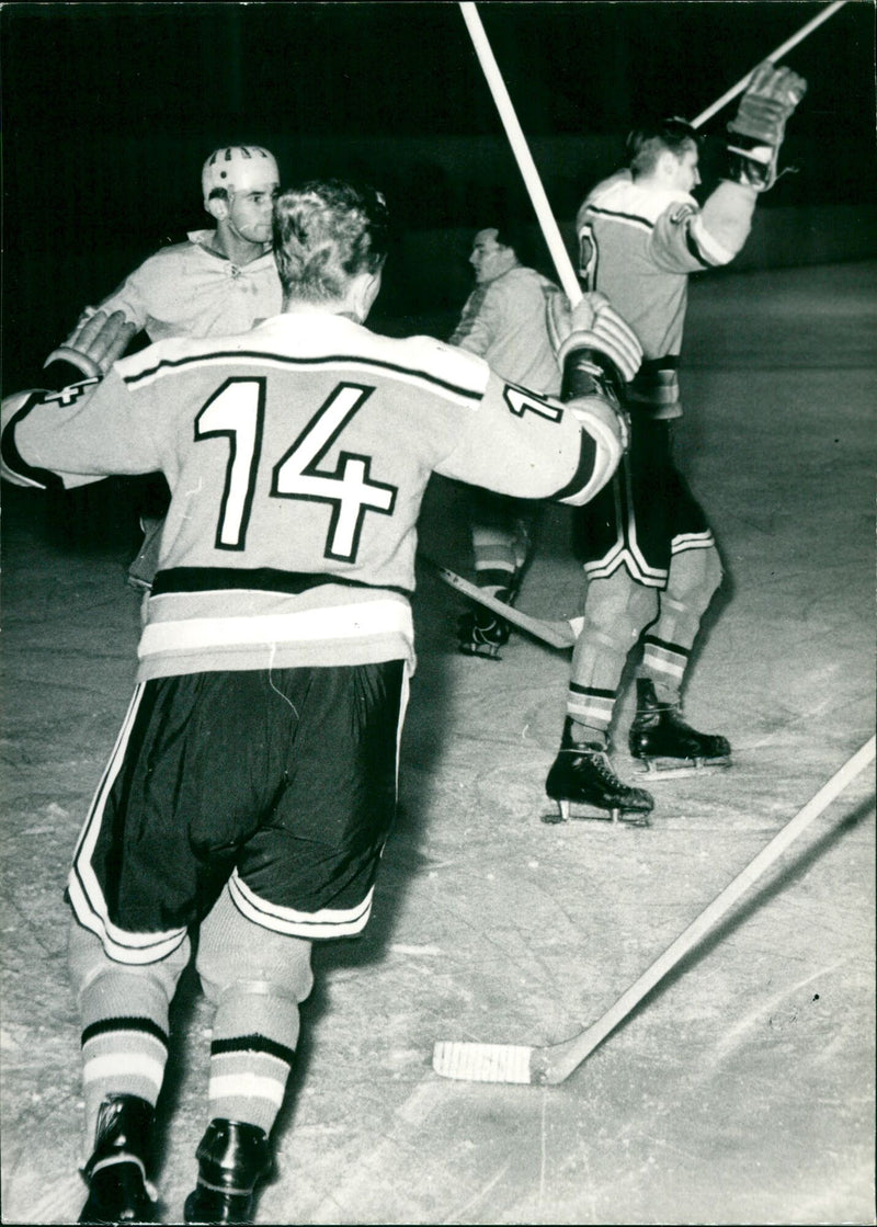 Ice hockey match GDR - Romania 1963 - Vintage Photograph