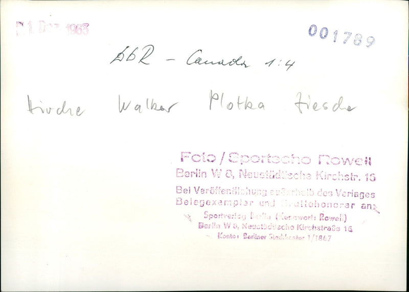 World Championship - Hirche, Walker, Plotka & Ziesche - Vintage Photograph