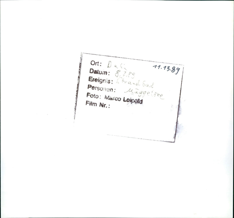 1989 STRANDBAD MUGGELSE STRAND SACH PLACE DECI DATE EVENT PEOPLE FILM - Vintage Photograph