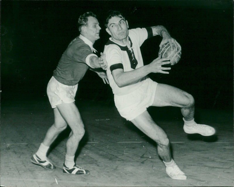 Scene from a handball game - Vintage Photograph