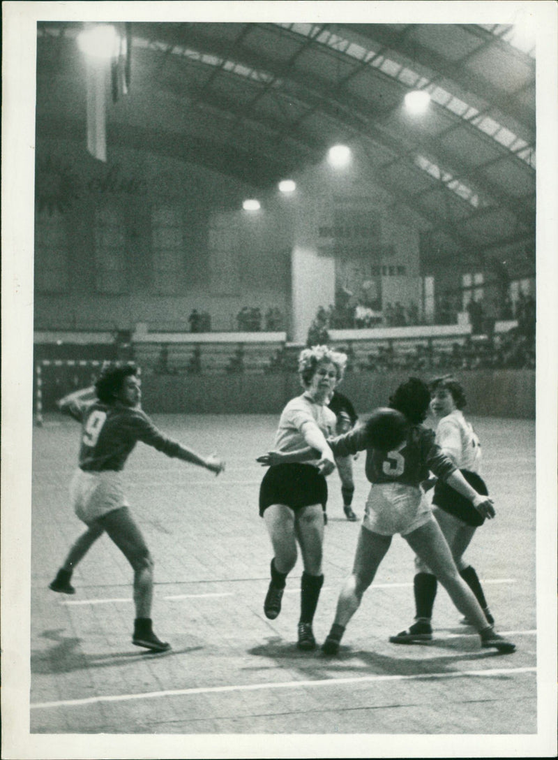 International indoor handball tournament 1957 - Vintage Photograph