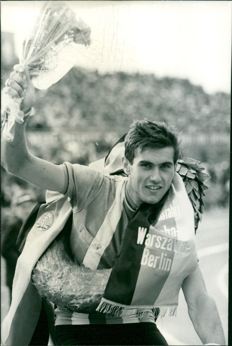 Cyclist Jan Smolik at the International Peace Ride in 1966 - Vintage Photograph