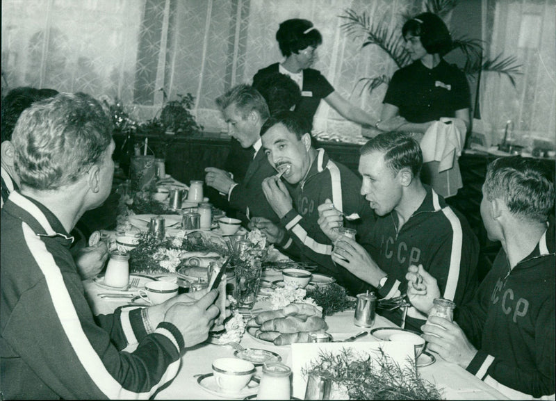 Soviet team on the international peace voyage in 1966 - Vintage Photograph