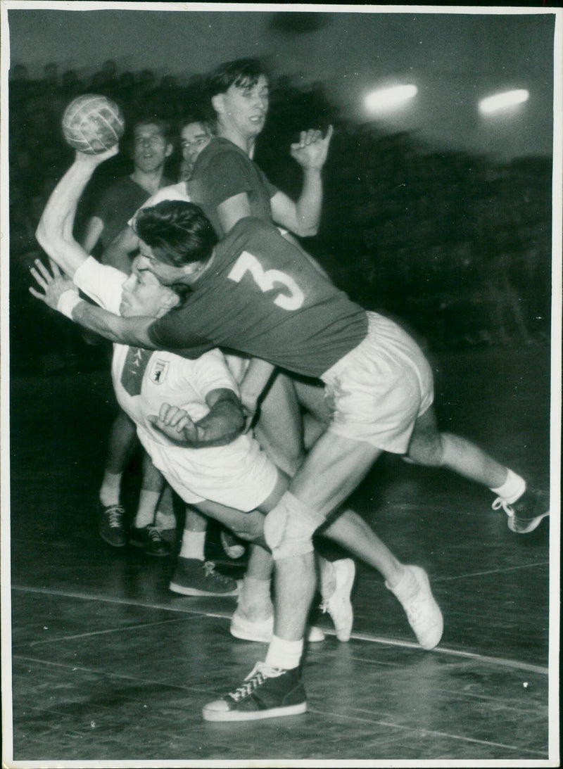 Handball match Berlin - Leipzig - Vintage Photograph