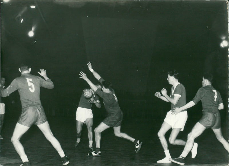 Handball game GDR selection - City of Magdeburg - Vintage Photograph