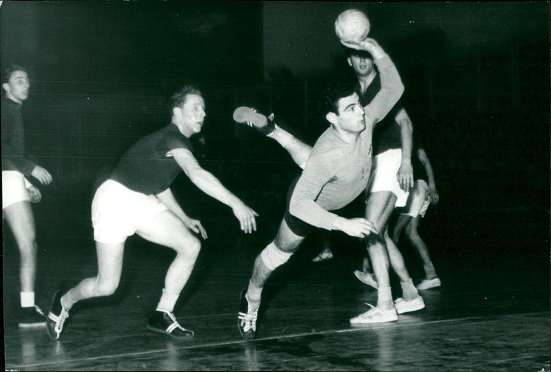 Handball game SC Lok Leipzig - Motor Gohlis Nord Leipzig - Vintage Photograph