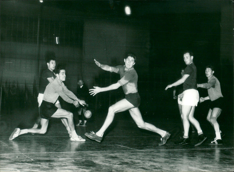 Handball game SC Lok Leipzig - Motor Gohlis Nord Leipzig - Vintage Photograph