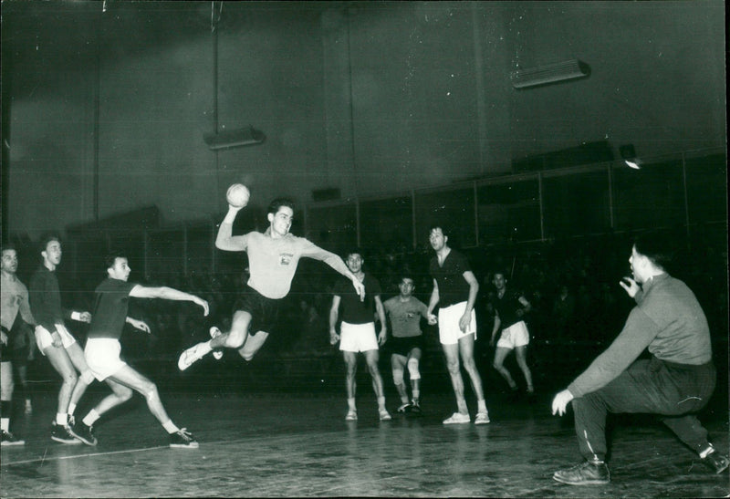 Handball game SC Lok Leipzig - Motor Gohlis Nord Leipzig - Vintage Photograph